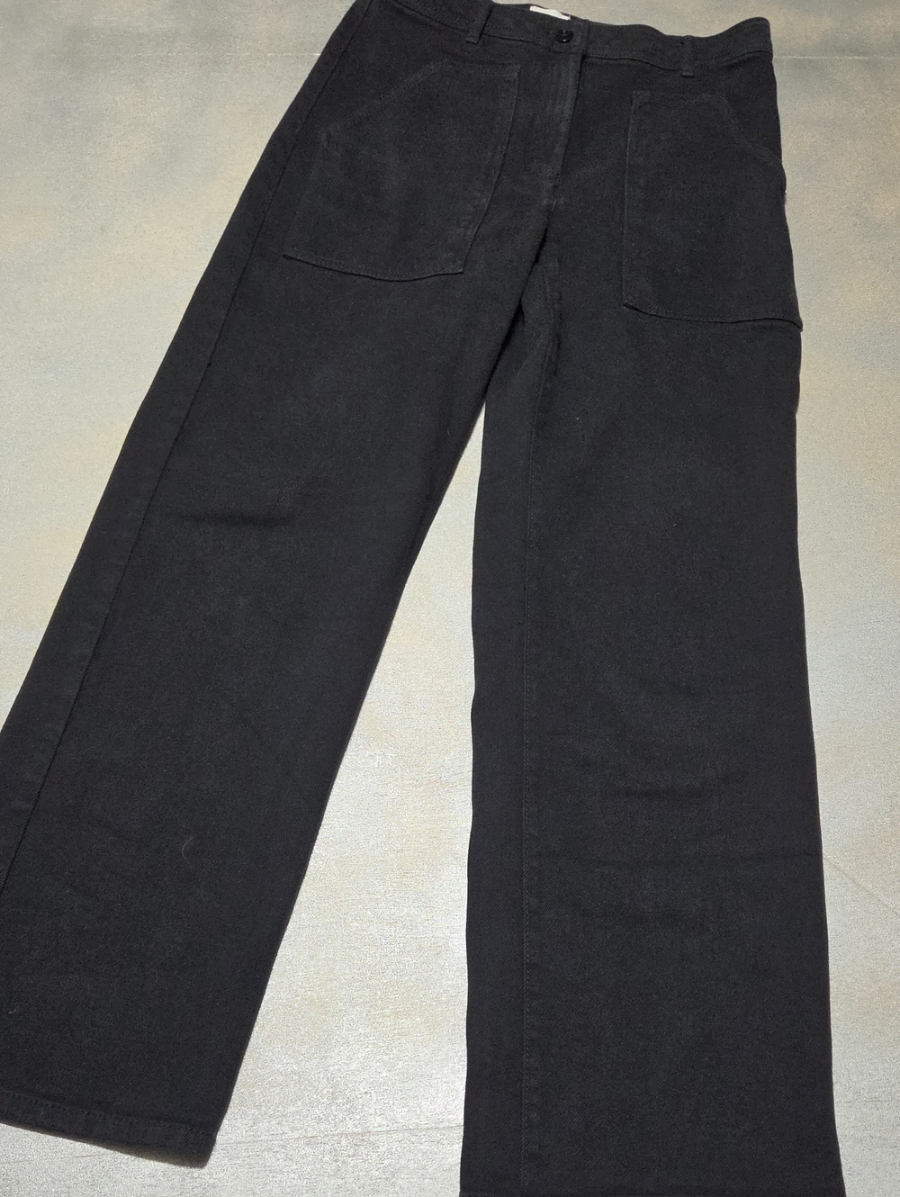 Wilfred By Artizia. Black Wide-Leg Jeans with Front Patch Pockets